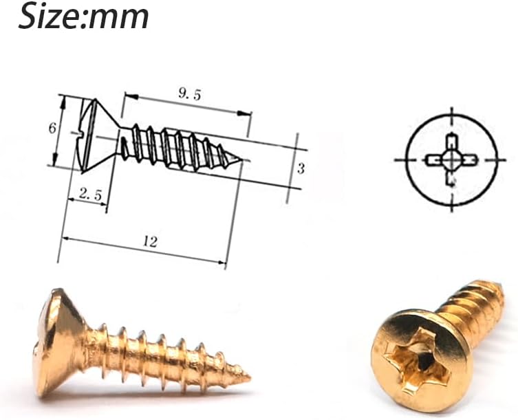 harpfeas براغي واقي البيكارد الكهربائي 3MM لجيتار البيس، براغي تركيب واقيات الخدش لجيتار فيندر سترات ST تيلي TL ستراتوكاستر تيلا كاستر جيبسون LP ليس بول SG، عبوة من 50 (ذهبي) - Image 5